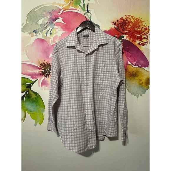 VAN HEUSEN Men's Long Sleeve Button Front Flex Shirt XL - Athletic Fit - 17 1/2 - Picture 1 of 5